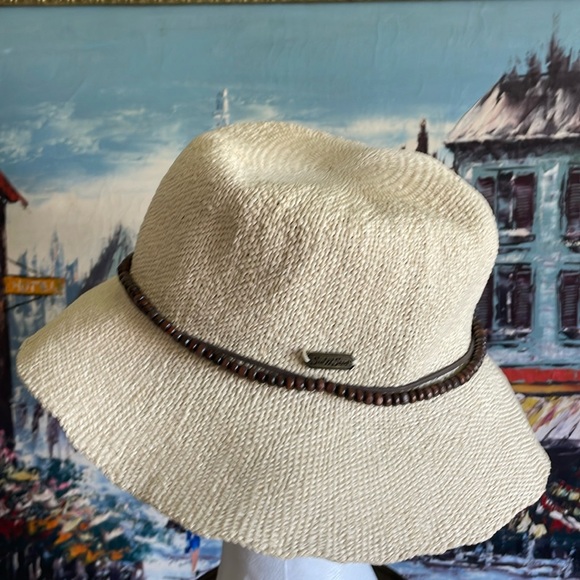 New Very Fun Bucket Style Woven Hat Neutral Color by Sun ‘N’ Sand - Picture 1 of 5